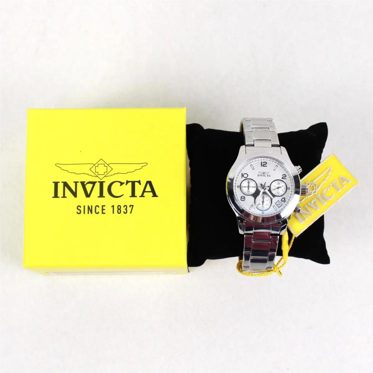 Invicta Angel Lady Stainless Steel Silver Chronograph 38mm Women`s Watch - 19216 - Dial: Silver, Band: Silver