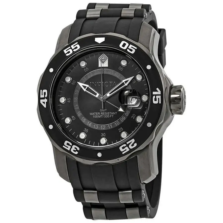 Pro Diver Scuba Men`s 48mm Swiss Quartz Black Gunmetal Diver Watch 6996 by Invicta