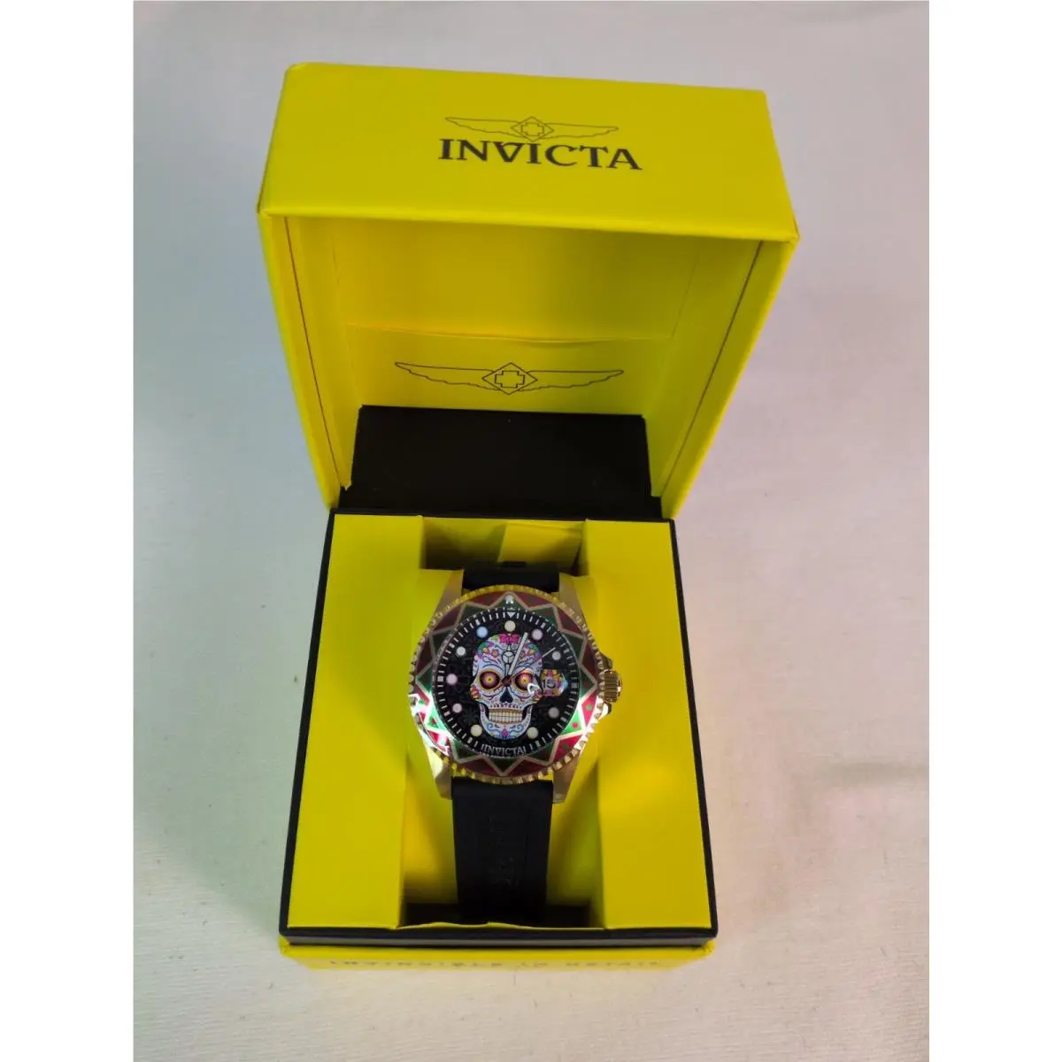 50516 Men’s Pro Diver 43mm Día de Los Muertos Calavera Dial Black Band by Invicta
