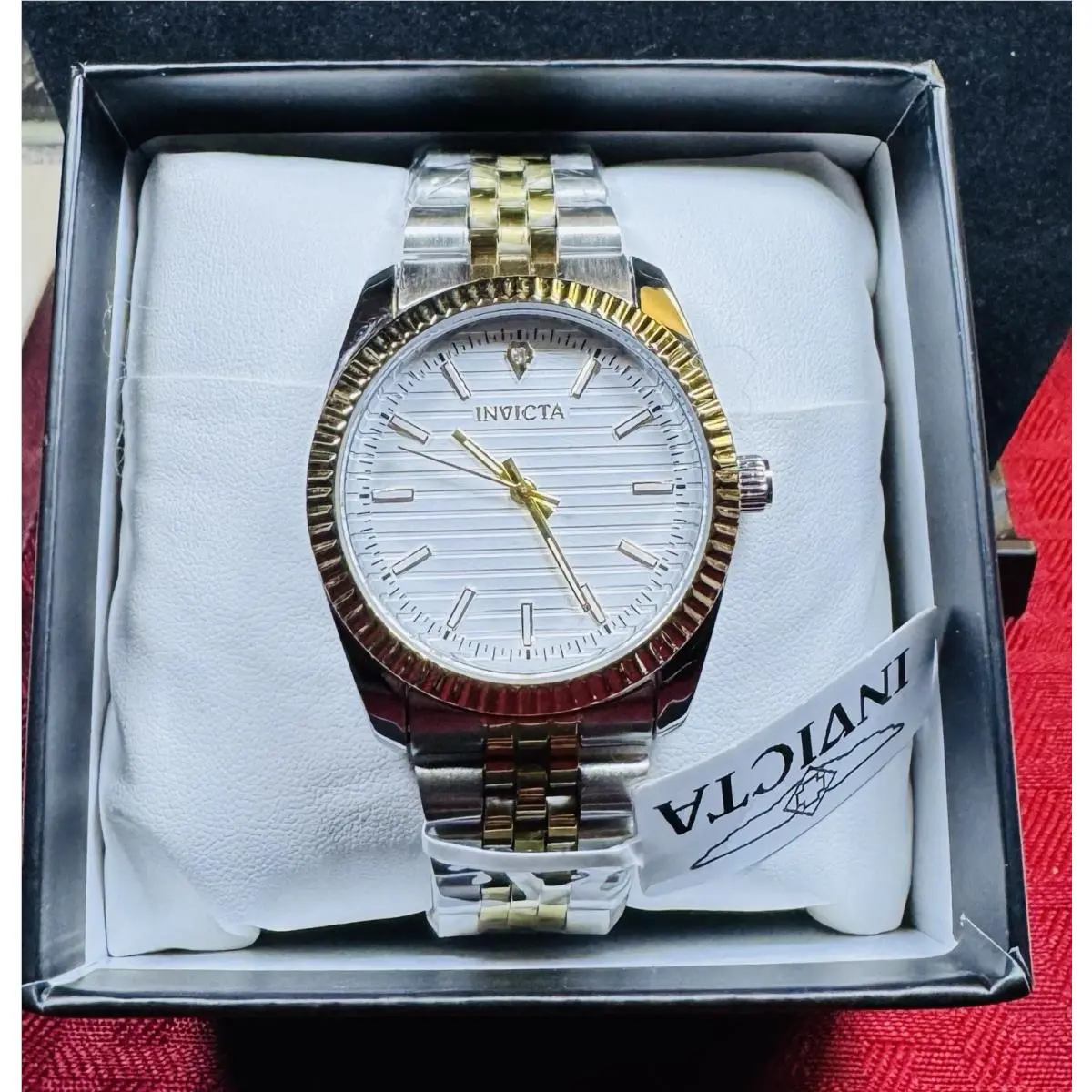 Invicta Spec. Qtz Mens WOMENS-2 Tone Gold Silver Chrono.watch W/diamond
