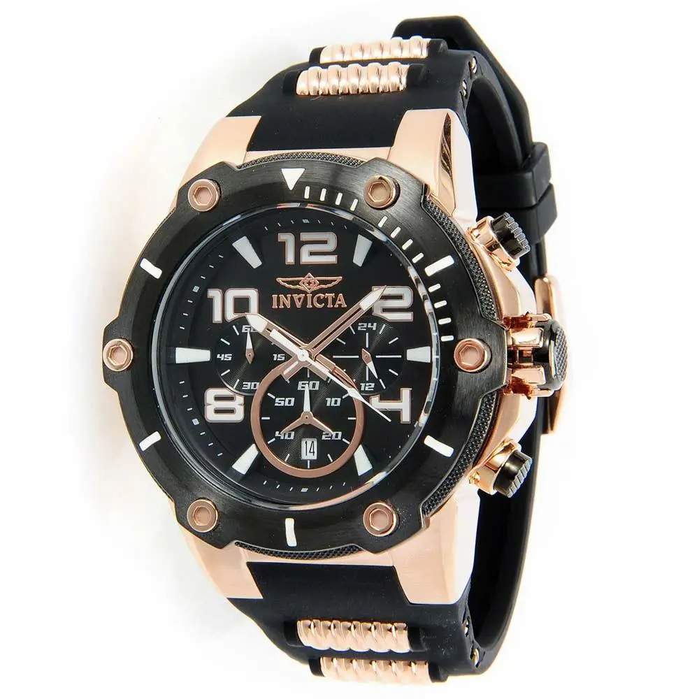 Invicta Speedway Chronograph Black Dial Black Polyurethane Men`s Watch 17201