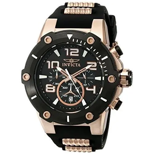 Invicta Speedway Chronograph Black Dial Black Polyurethane Men`s Watch 17201