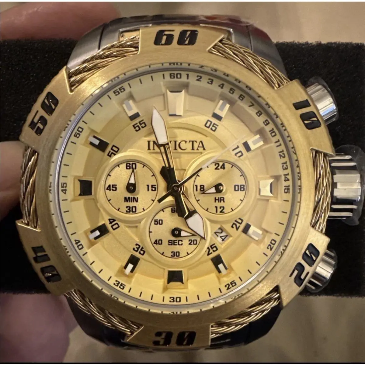 Invicta 49123 Speedway Ignition Watch - 50mm Gold Steel Yellow Dial