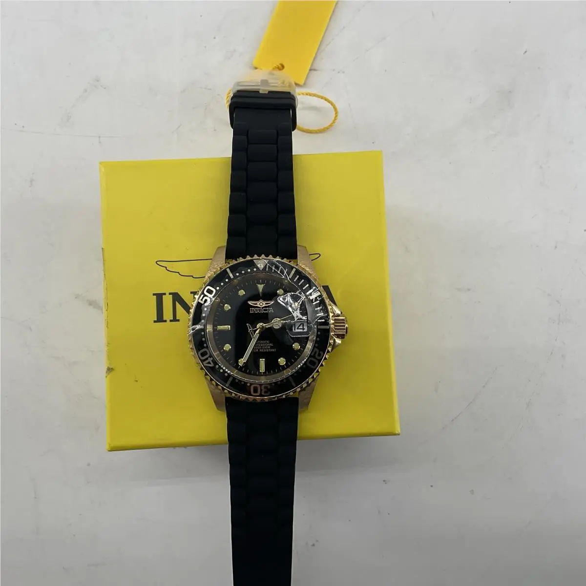 Pro Diver 23681 40mm Gold Black Automatic Silicone Watch A876 by Invicta