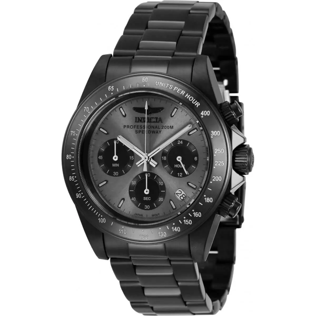 Invicta Men`s Watch Speedway Quartz Chronograph Black Dial Stainless Steel 36741