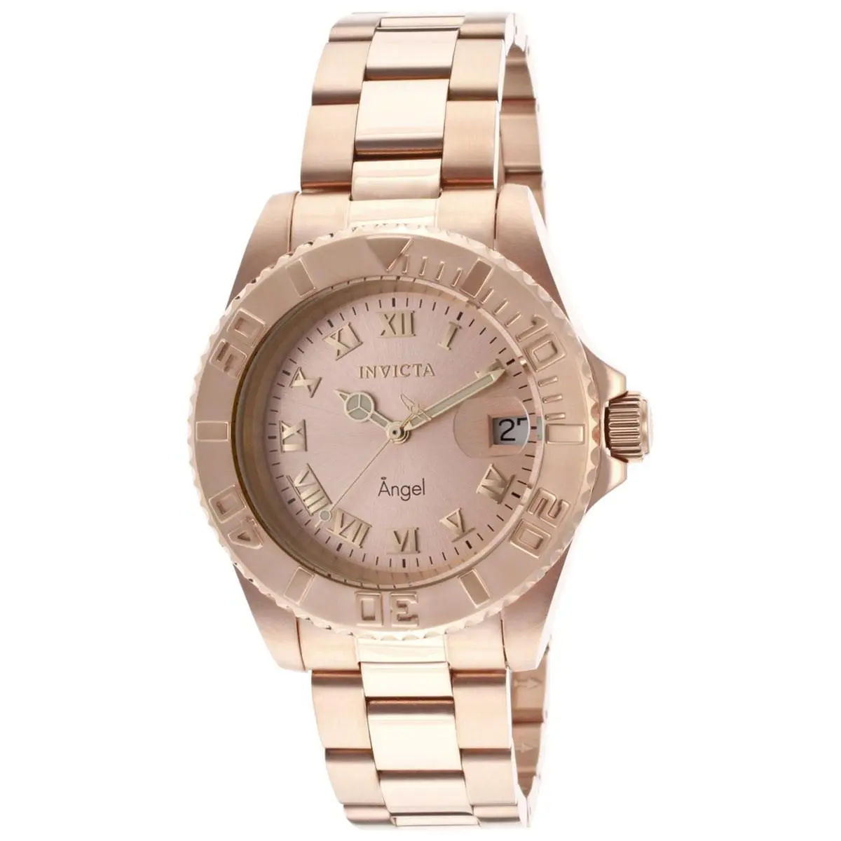 Invicta Women`s Watch Angel Rose Gold Dial Stainless Steel Bracelet 14322 - Dial: Rose, Band: Rose