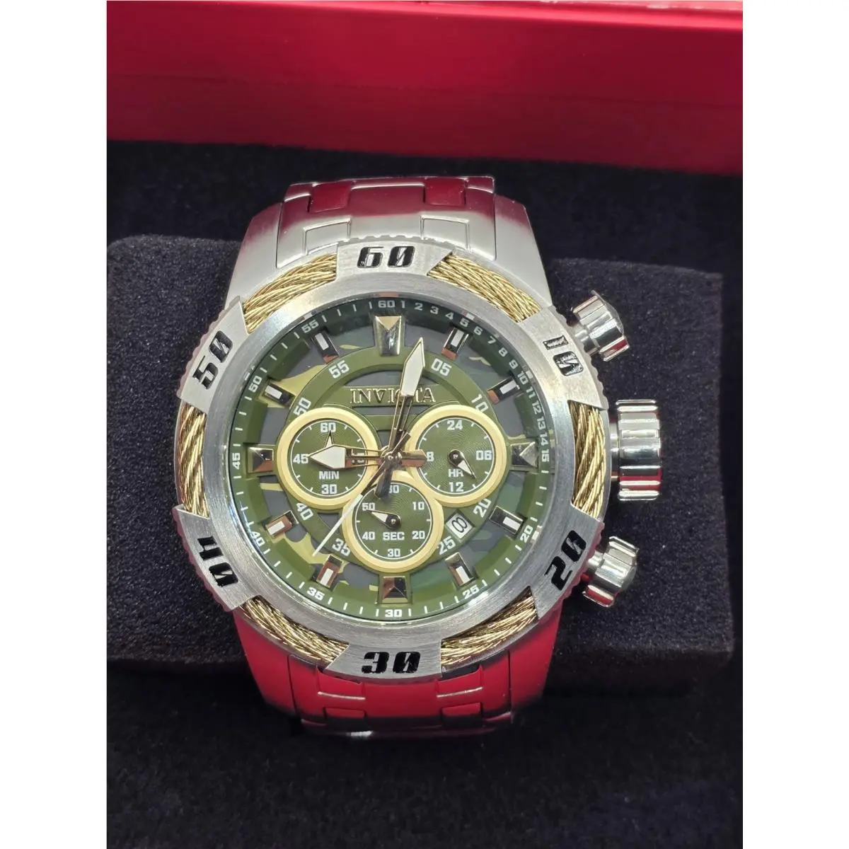 50mm Invicta Speedway Chronograph Silver /gold/green 49124 Watch 095