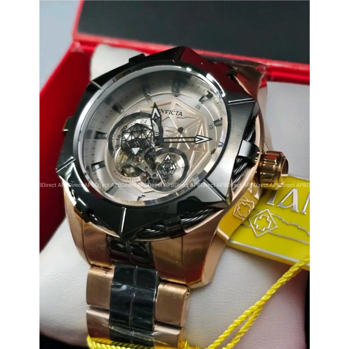 Invicta - Bolt - Automatic - Open Heart Dial Rose Gold / Gunmetal Mens Watch