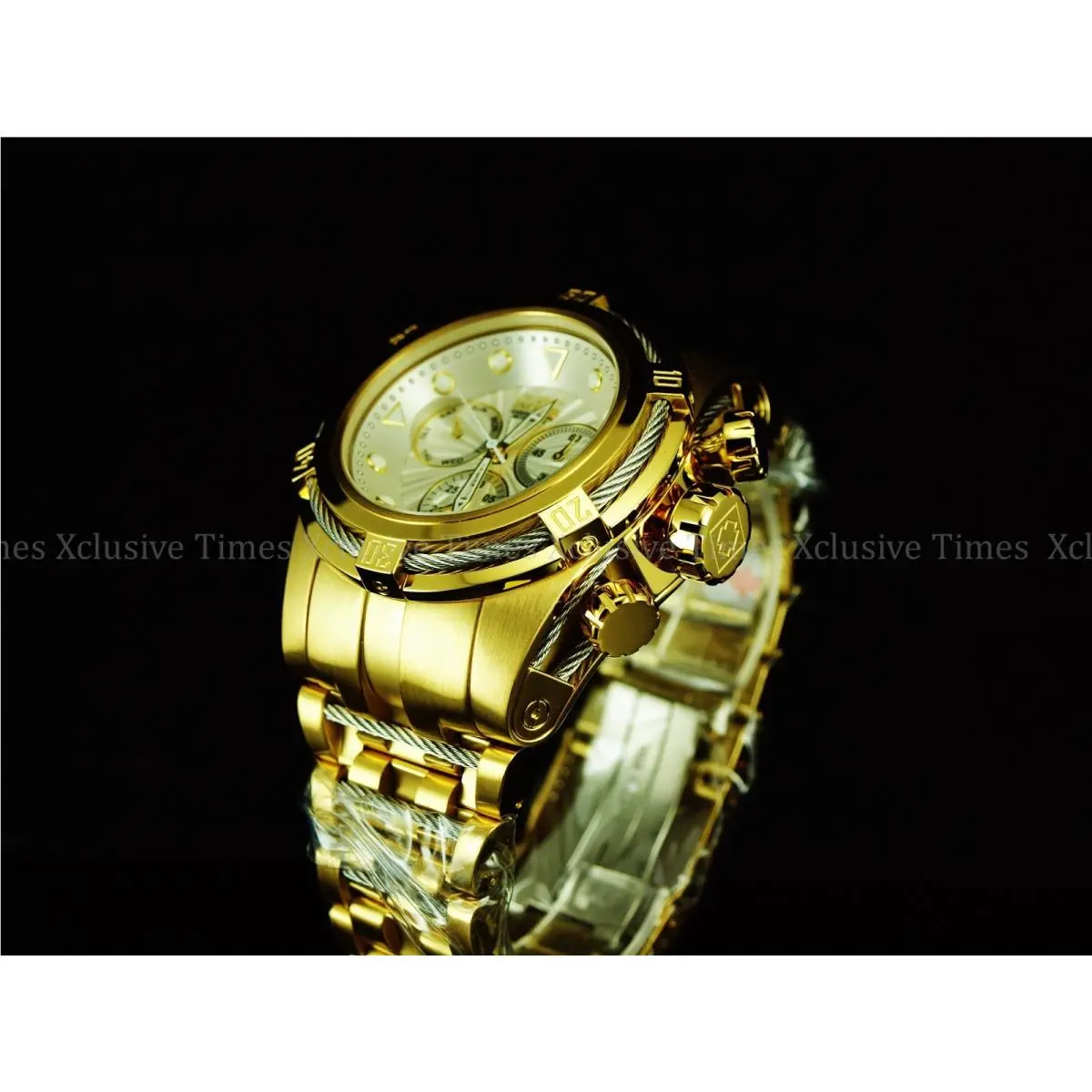 Invicta 23914 52mm Bolt Zeus Swiss z60 Chrono Gold Tone SS Watch