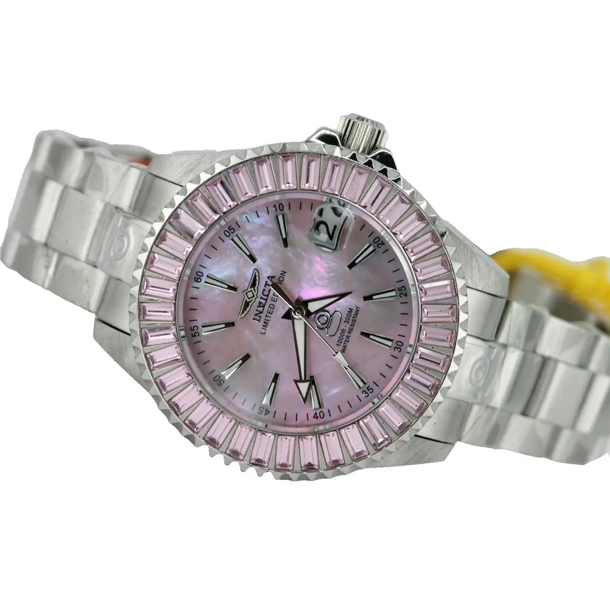 44318 Limited Automatic Pink Dial Diver 300M Steel Watch 38MM Mop by Invicta