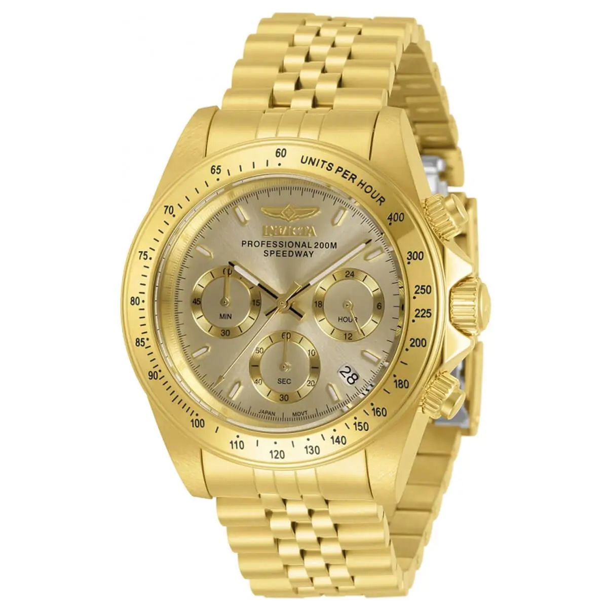 Invicta Men`s Watch Speedway Chronograph Dive Gold Tone Dial Bracelet 30997