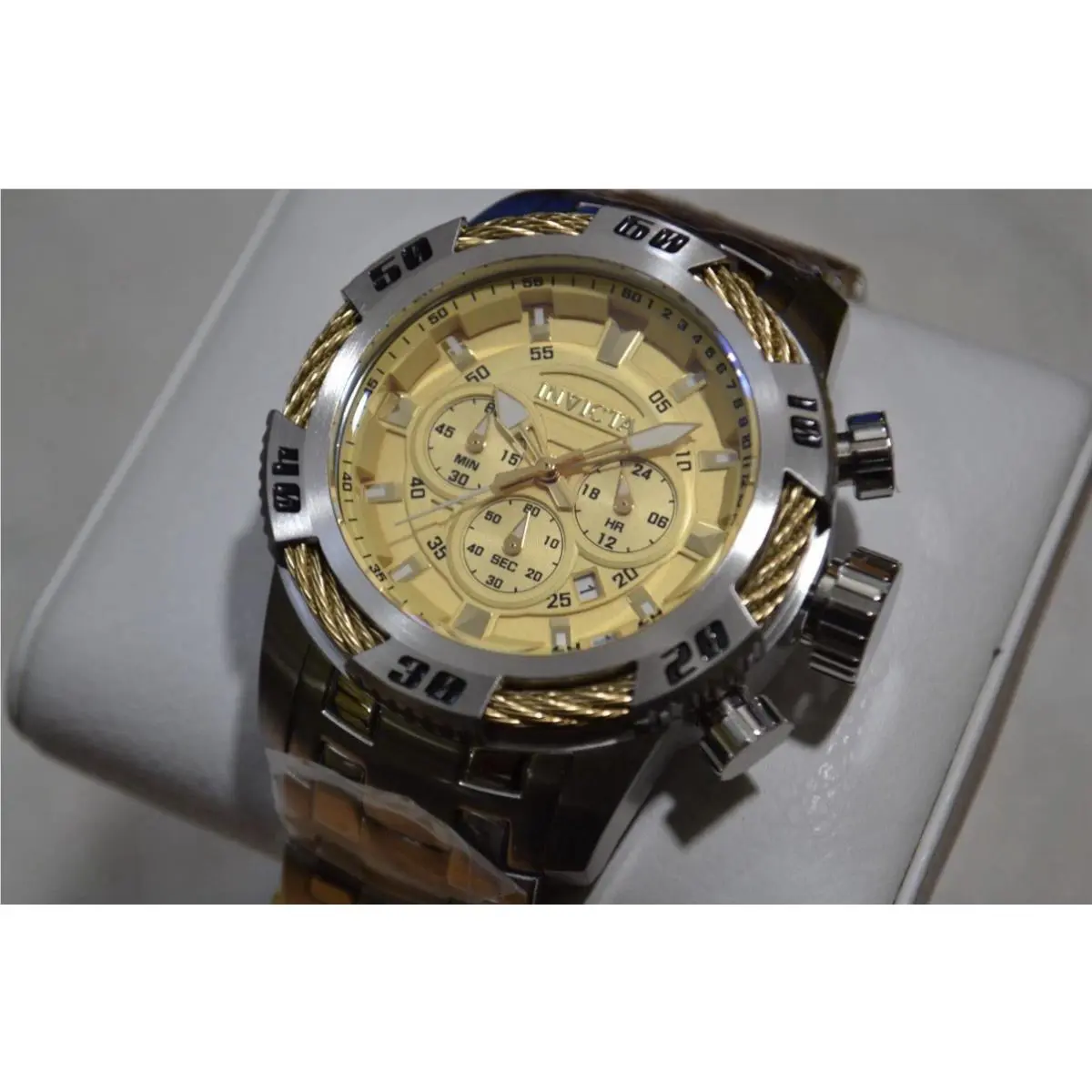 Invicta 49119 50mm Speedway Chronograph Silver Gold Watch