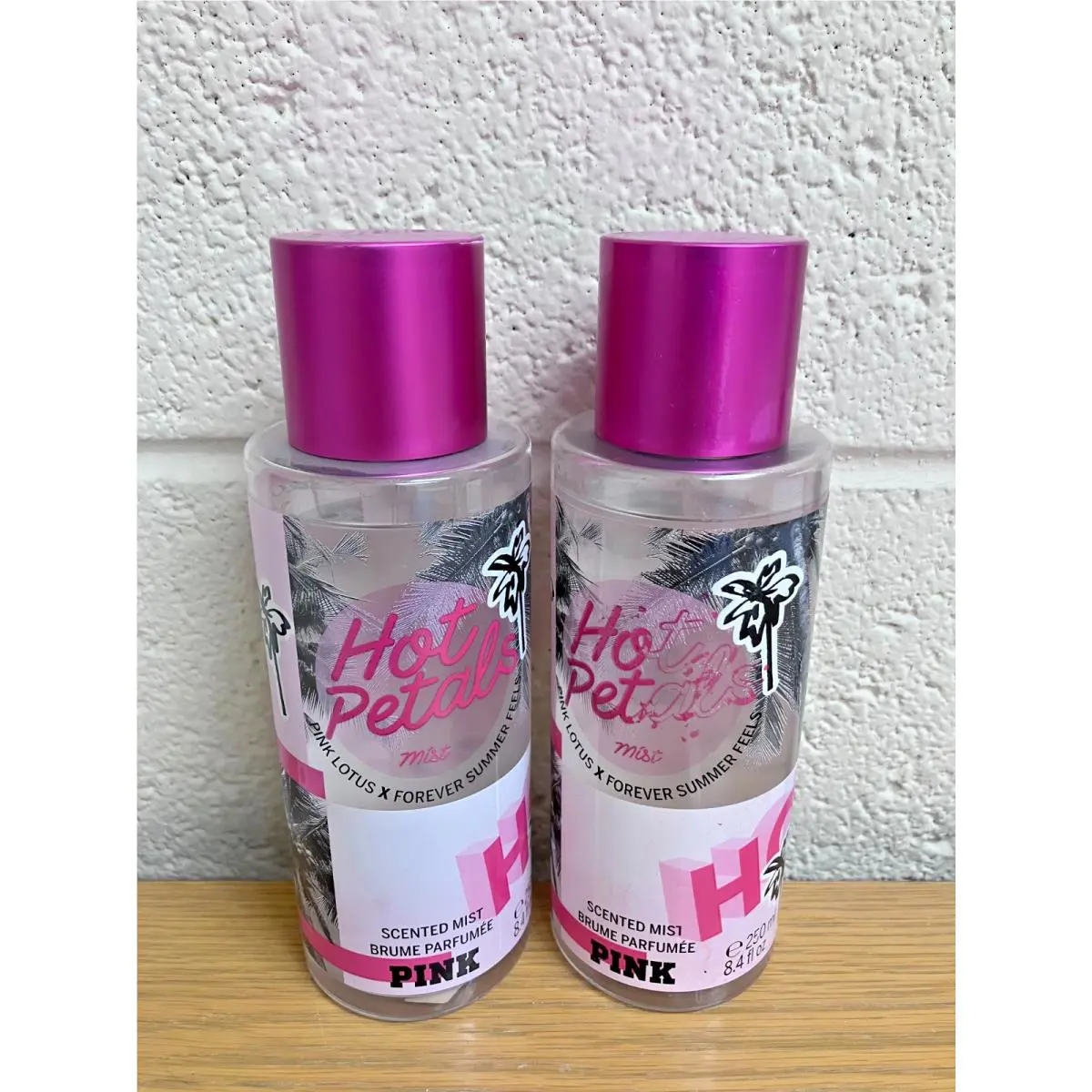 Victoria`s Secret Hot Petals Fragrance Body Mist Spray 8.4oz Qty 2