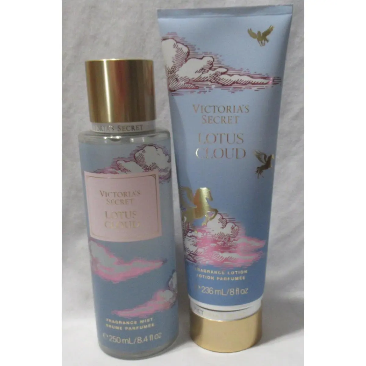 Victoria`s Secret Fragrance Mist Lotion Set of 2 Year of The Horse Lotus Cloud