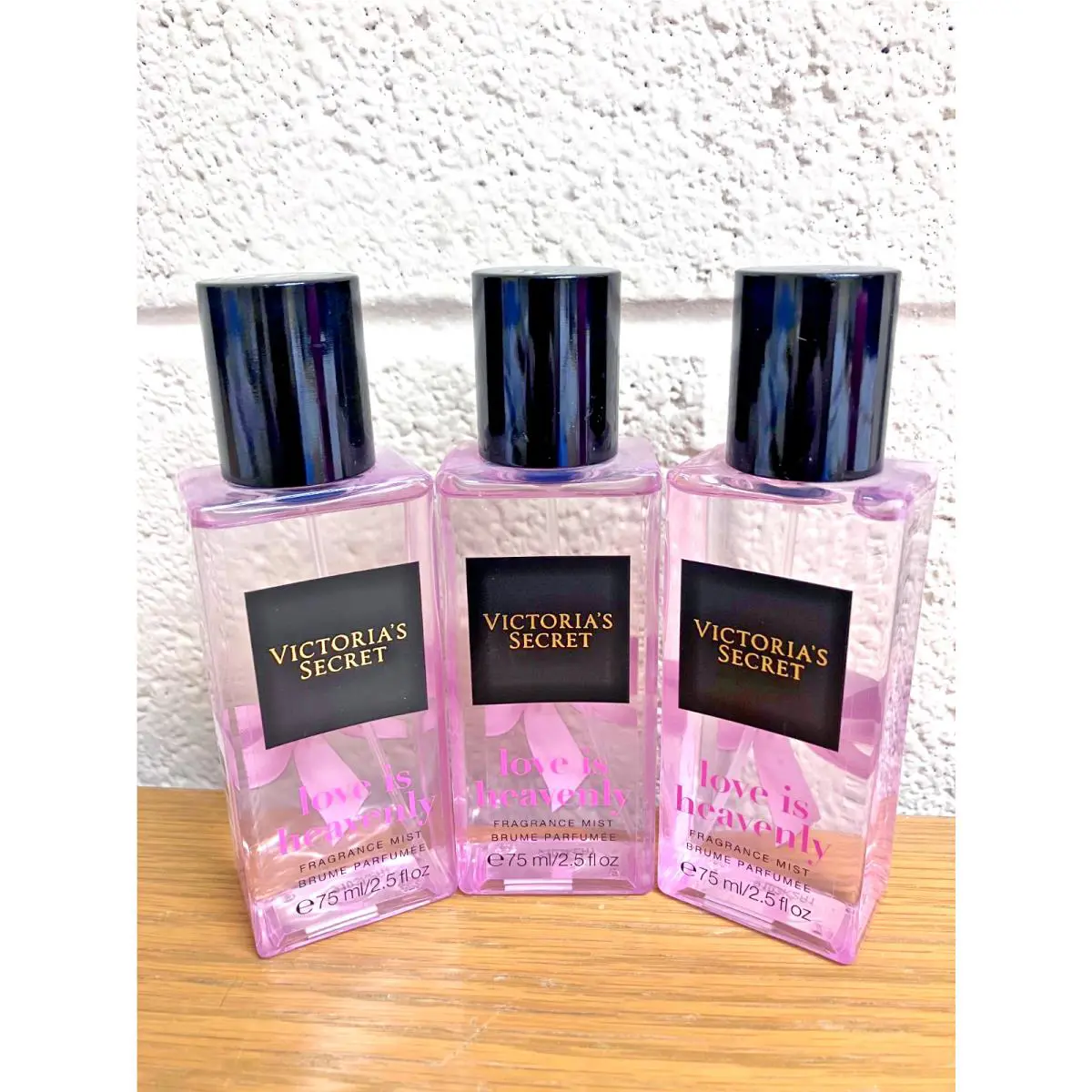 Victoria`s Secret Love IS Heavenly Body Mist Spray Travel Size 2.5oz Qty 3 by Victoria's Secret