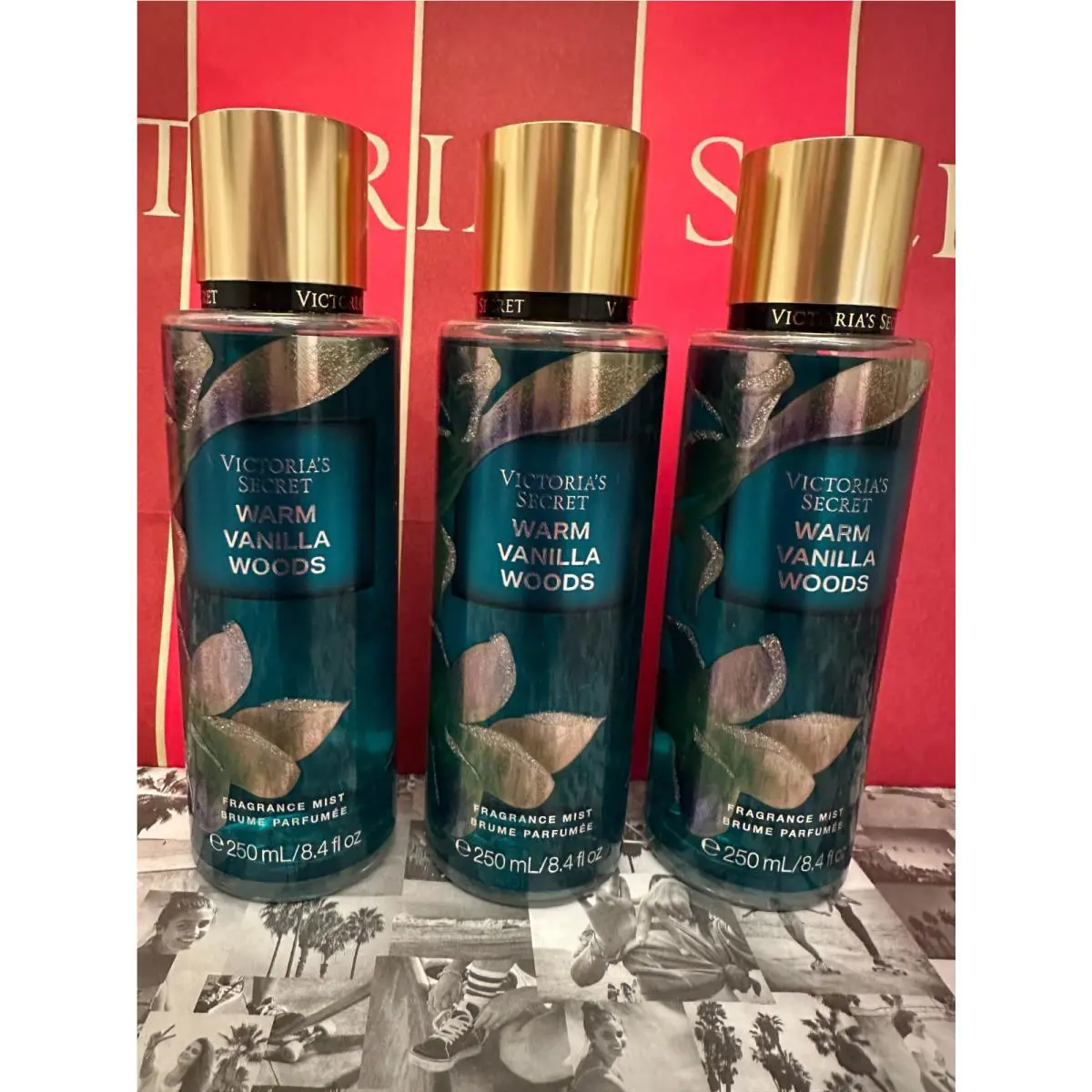 Lot of 3 Victoria`s Secret Warm Vanilla Woods Fragrance Body Mist 8.4 Fl.oz