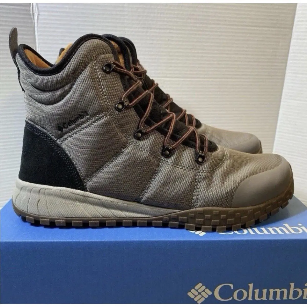 Columbia Fairbanks Omni-heat Mens Waterproof Winter Boots Gray Size 14