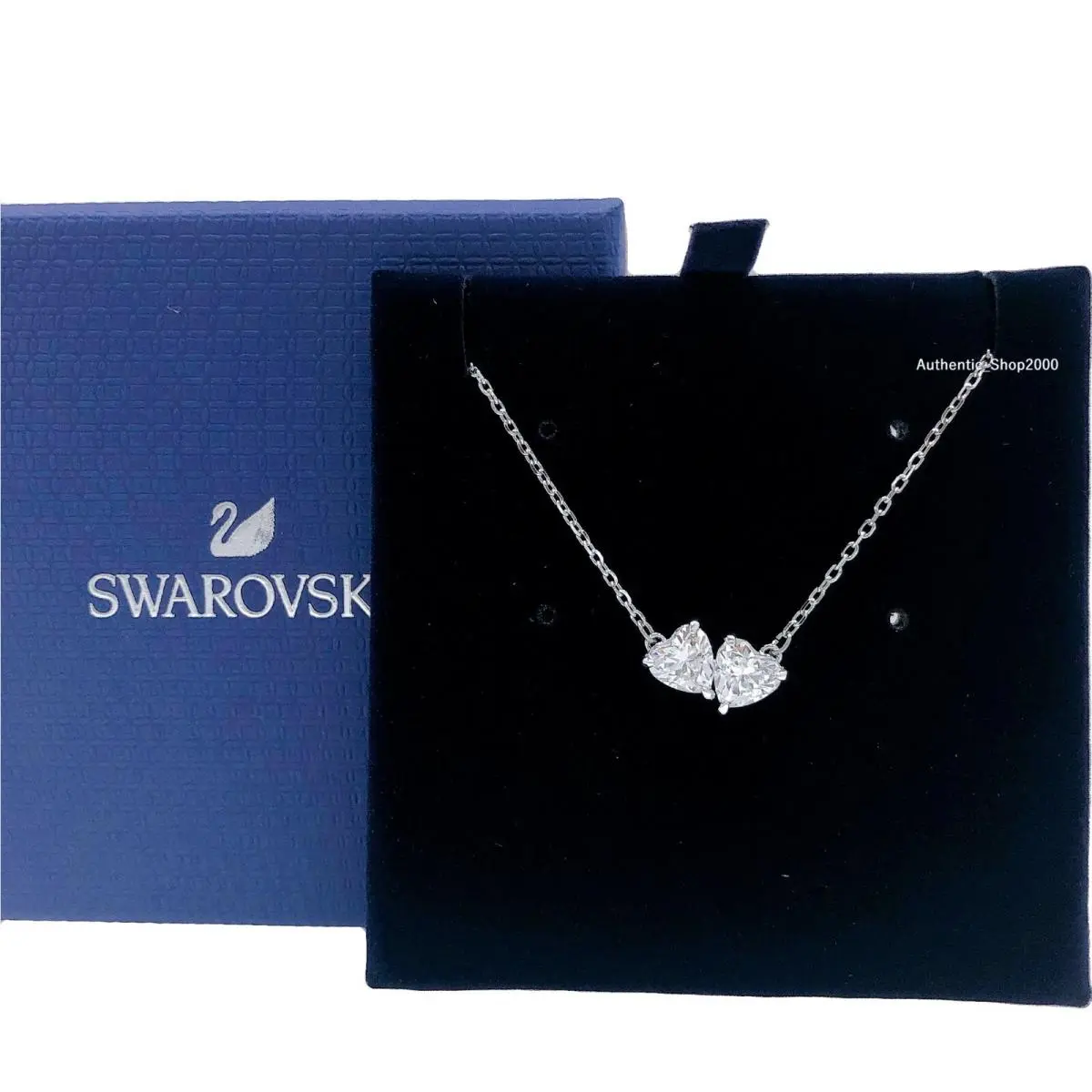 Rhodium Sparkle Crystal Attract Soul Hearts Pendant Necklace 5517117 by Swarovski