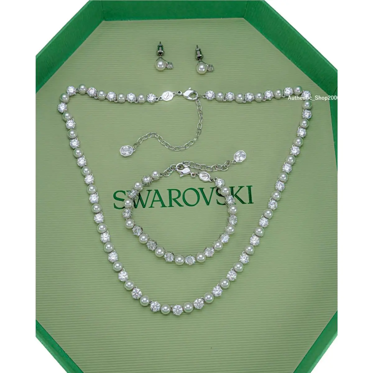 Swarovski White Matrix Set Bracelet Earrings Necklace 5742040