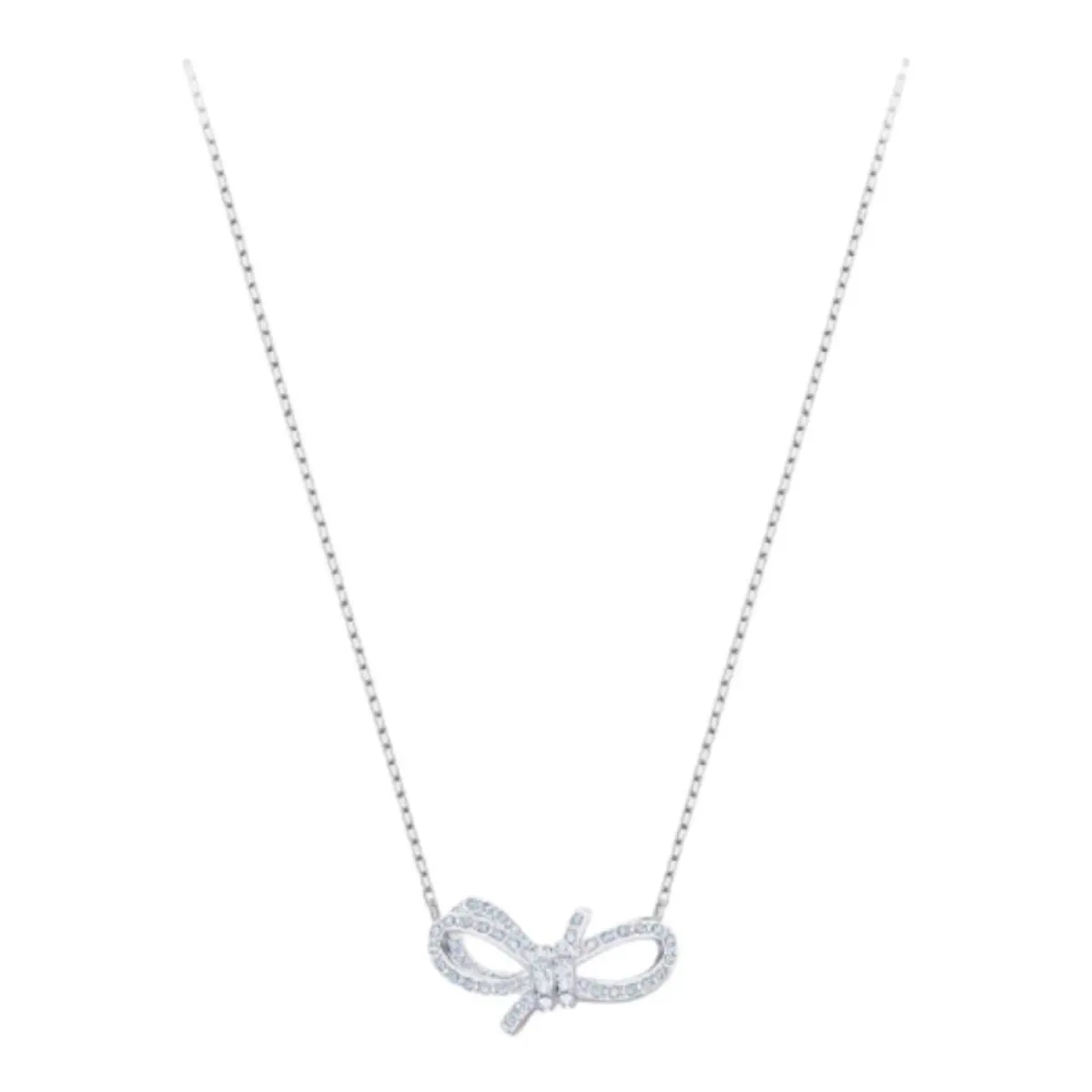 Swarovski 5492256 Ladies Rhodium Plated Lifelong Bow Pendant Necklace