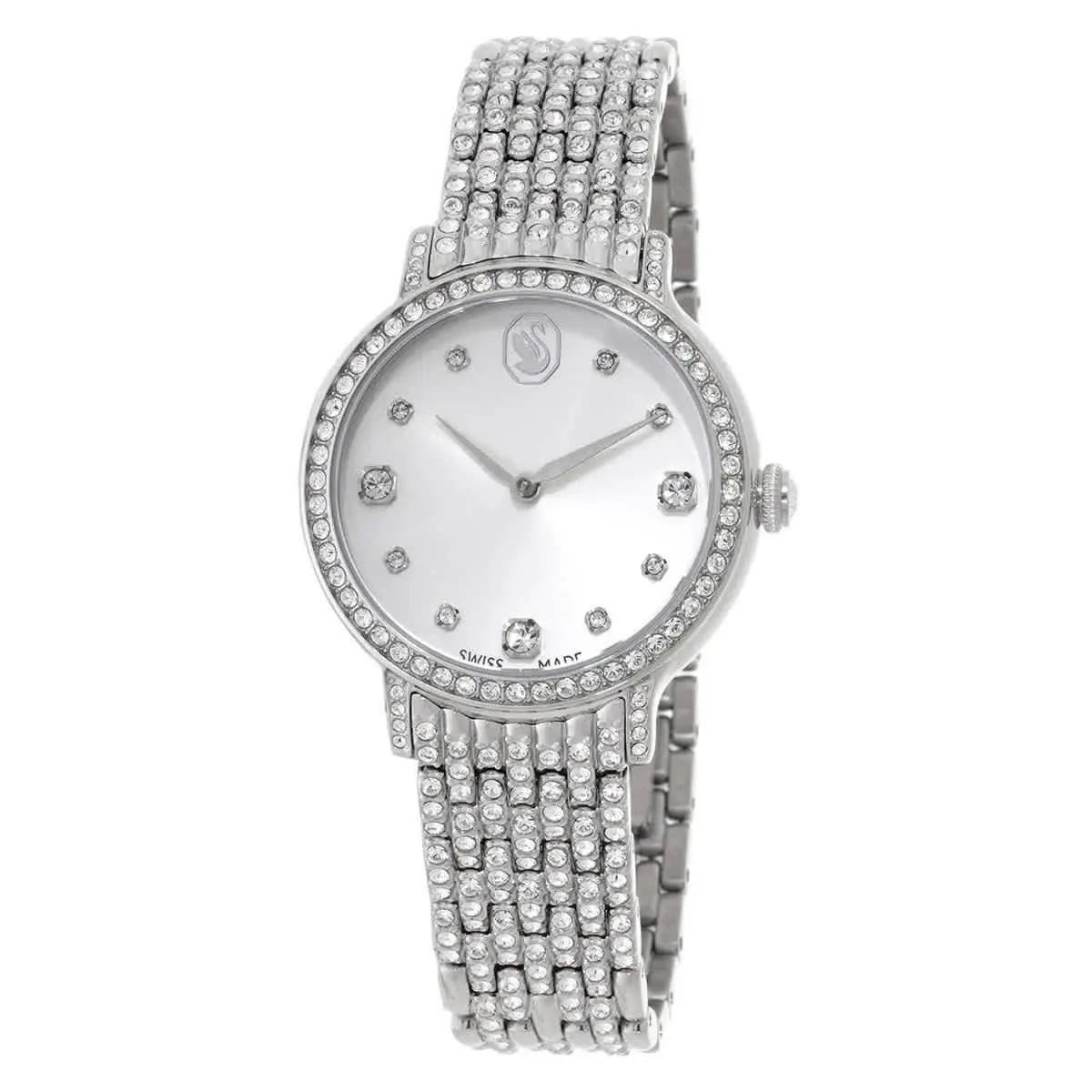 Imber Quartz Crystal Silver Dial Ladies Watch 5741229 by Swarovski