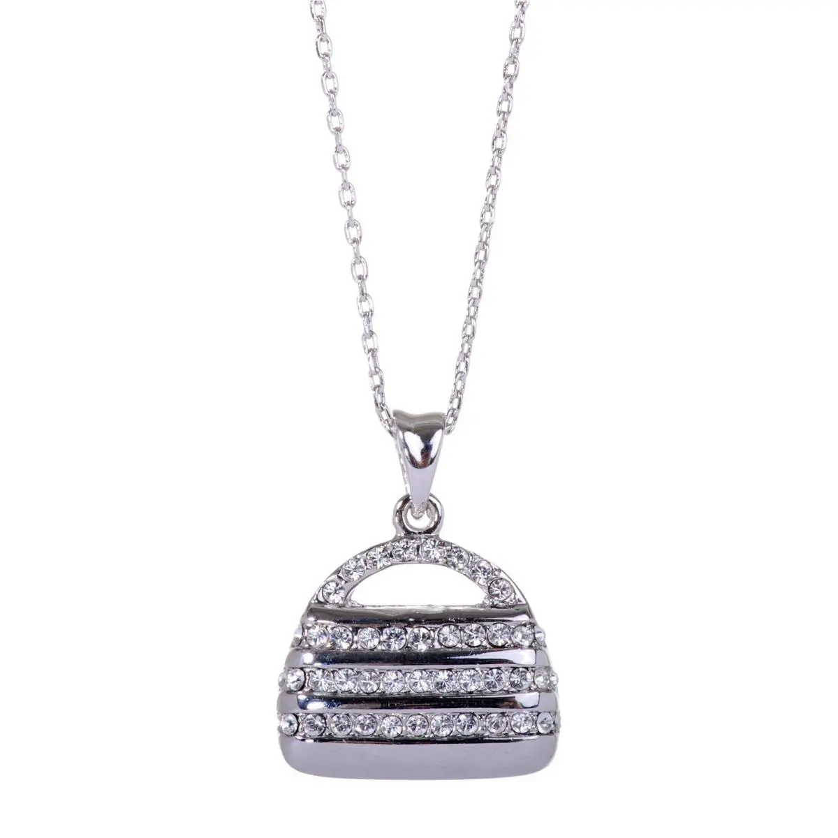 Crystals From Swarovski Tasha Lock Pendant Necklace Rhodium 7208t