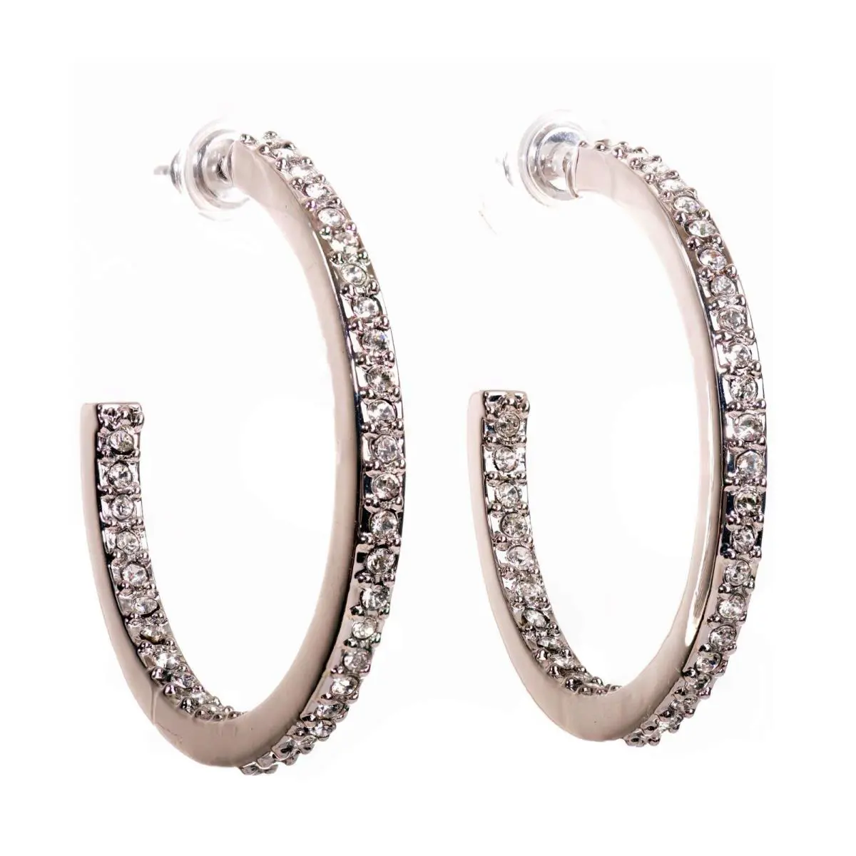 Crystals From Swarovski Somerset Hoop Earrings 2 3/4 Gold 7984
