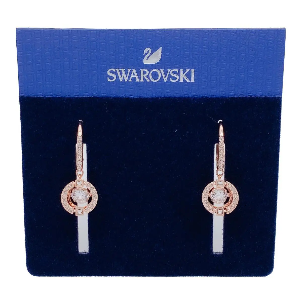 Swarovski Brand Rose Gold Sparkling Dance White Crystals Earrings 5504753