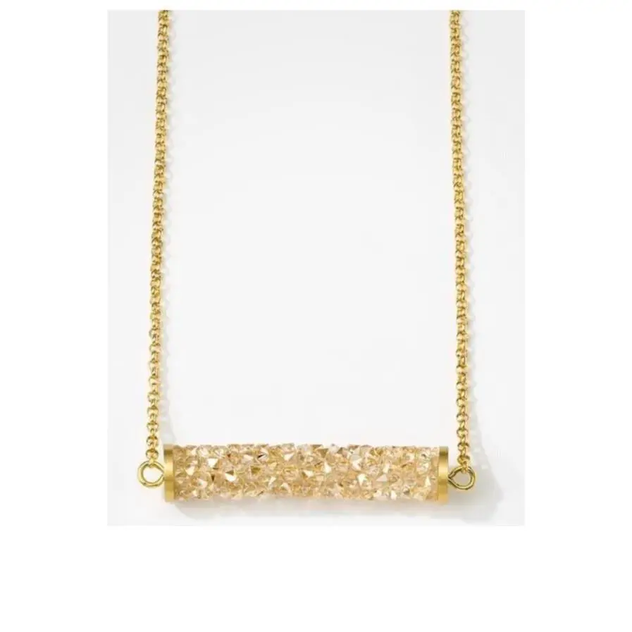 Touchstone Crystal by Swarovski Golden Pippet Necklace Gold Plating 15 -18
