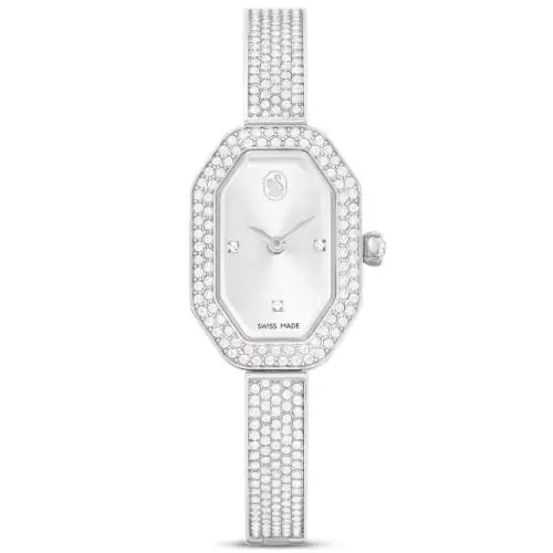 Swarovski Dextera Bangle Watch Swiss Made Silver Tone Stainless Steel 5672977