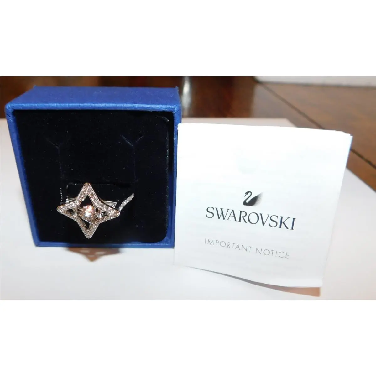 Swarovski Rhodium Plated Sparkling Dance Star Ring Size 58.5 US 8.5