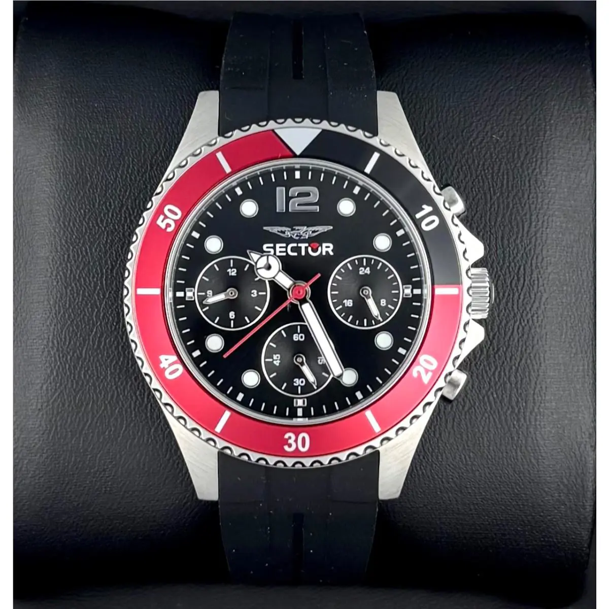 230 35559130 Dual Time Zone/coke Bezel/stainless Steel Men`s Watch 39mm by Sector