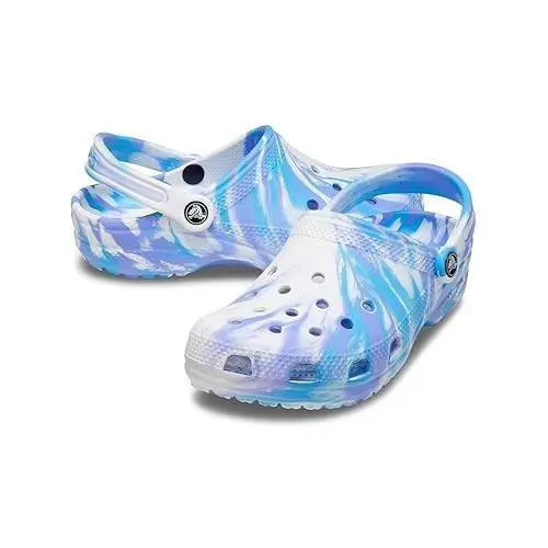 Crocs Marbled Spray Dye Clog Slipon Sandal Men Shoes White/oxygen Size 10