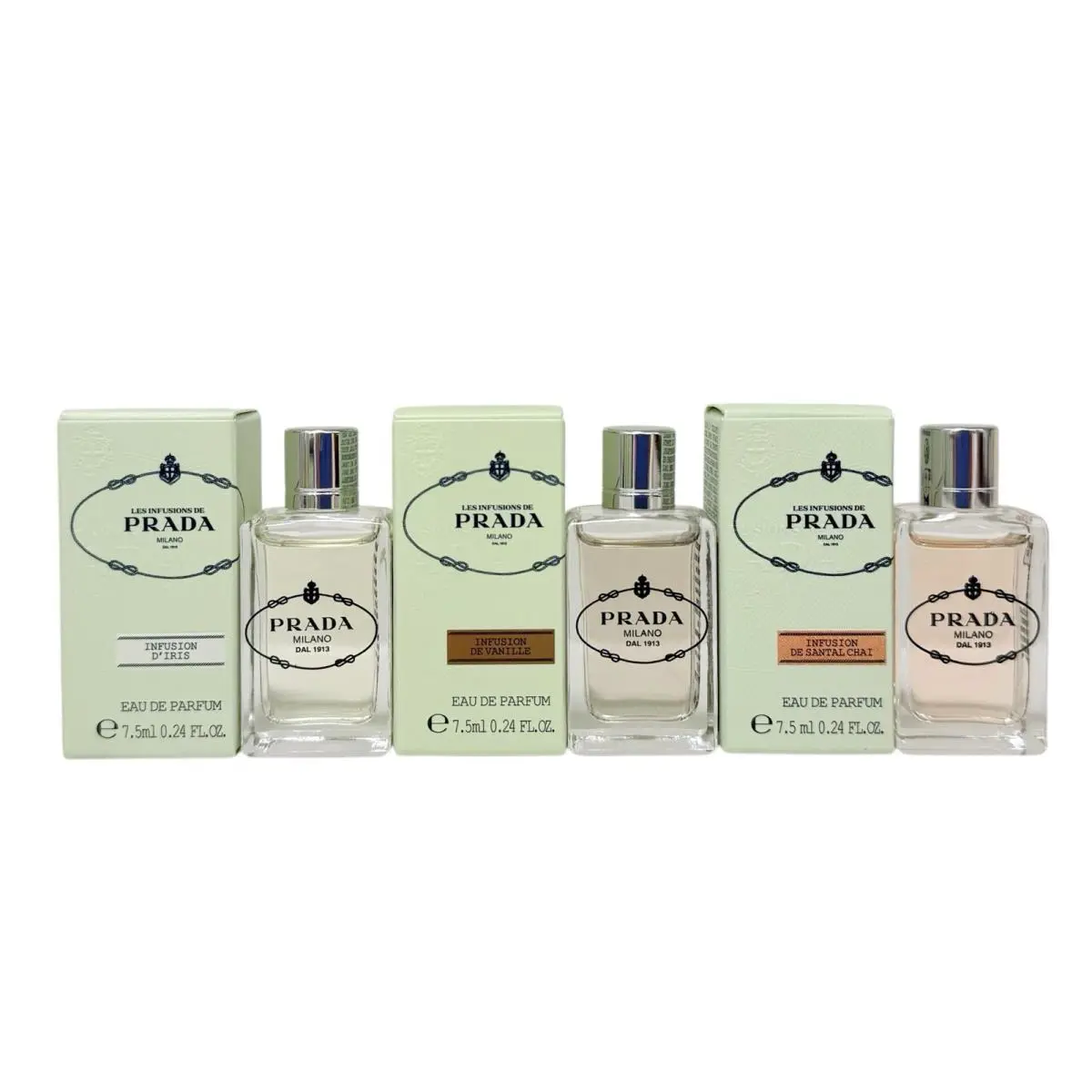 Prada Infusion Mini Trio Set – D’iris Santal Chai Vanille Edp 7.5 ml Each