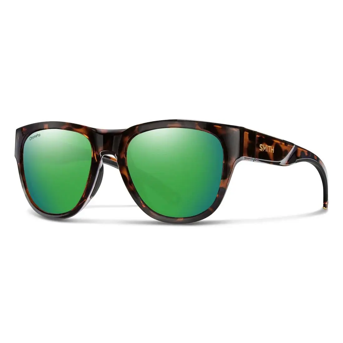 Smith Optics Rockaway Tortoise Chromapop Polarized Green Mirror Lens Sunglass