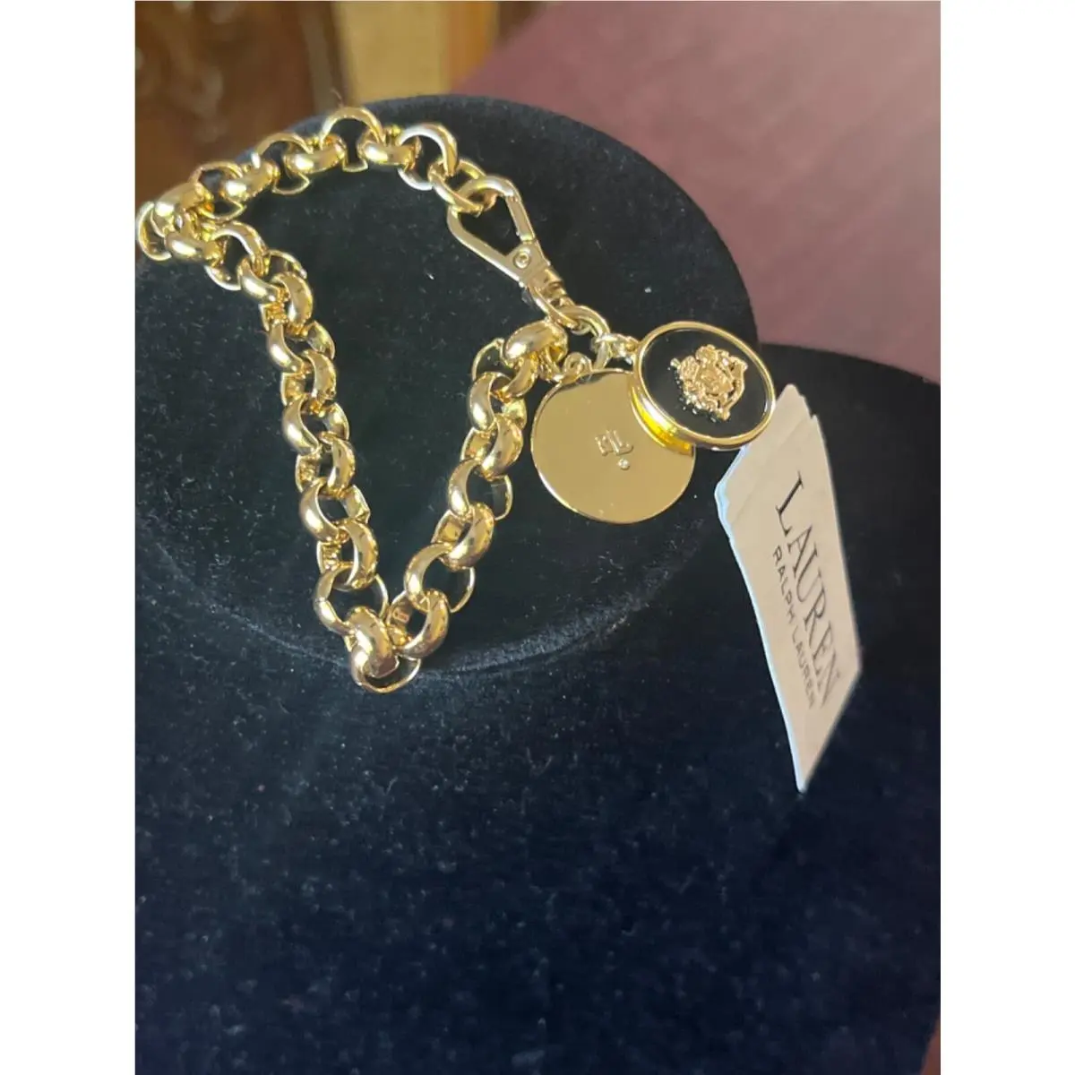 Lauren  Jewelry Select 25+ Necklace Earring Bracelet $35-$98 Bracelet, Black Tartan Flex, Gold, 7.25 ” by Ralph Lauren