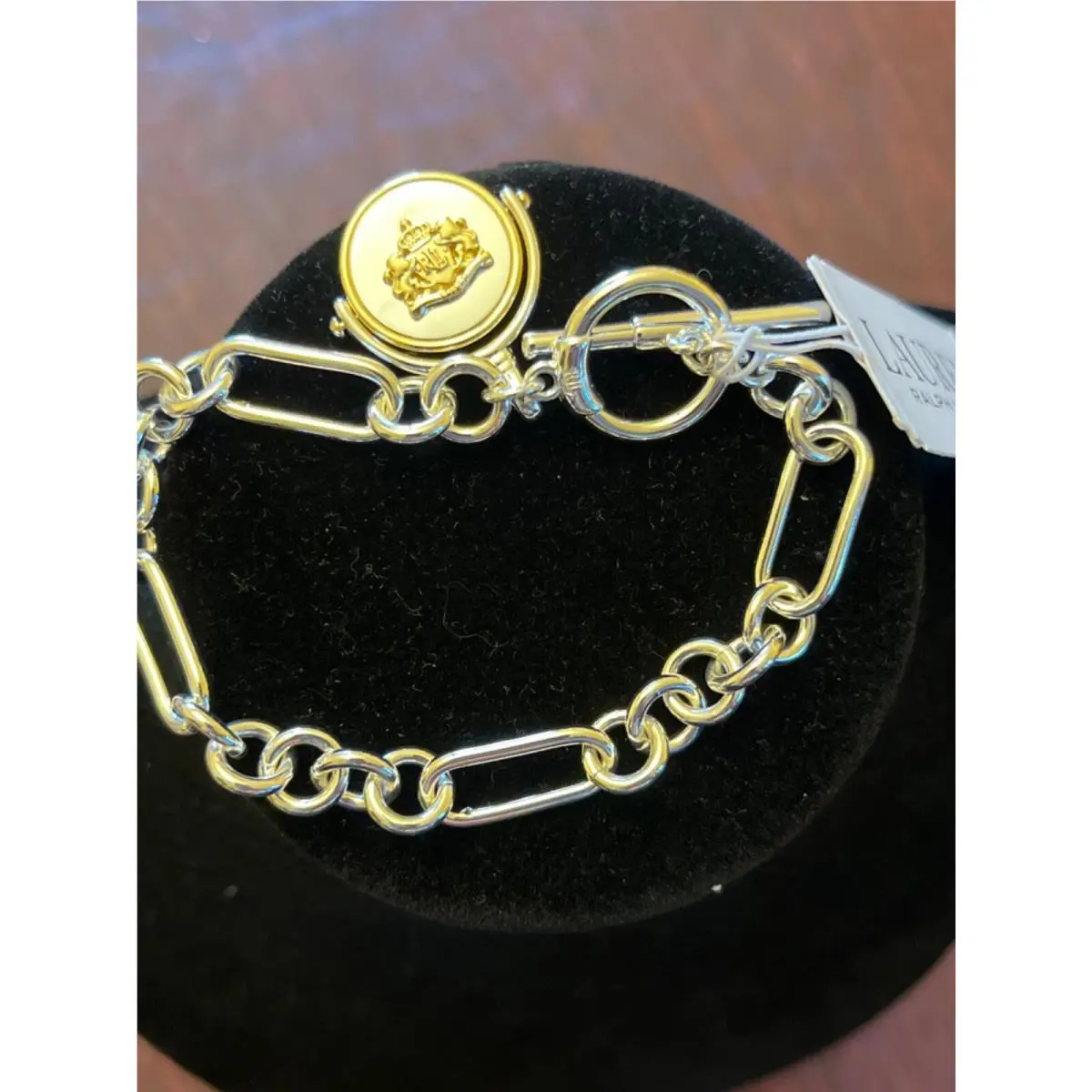 Lauren  Jewelry Select 25+ Necklace Earring Bracelet $35-$98 Bracelet, Crest Charm Toggle 7.5 ” Two Tone by Ralph Lauren