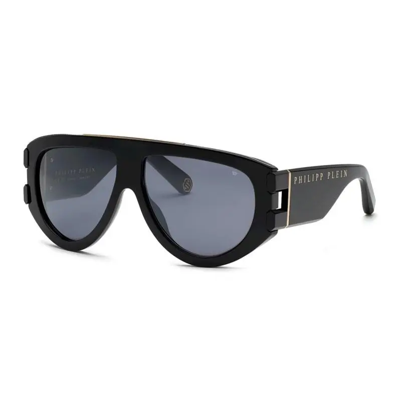 Philipp Plein SPP127M 0700 Shiny Black/grey 60-13-145 Sunglasses - Frame: Shiny Black, Lens: Grey, code: 0700