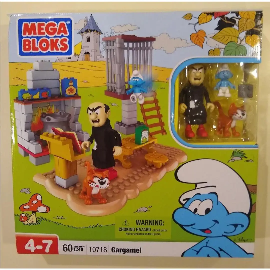 Very Rare 2012 Mega Bloks Smurfs Gargamel Azrael Set 10718..60 Pcs..sealed