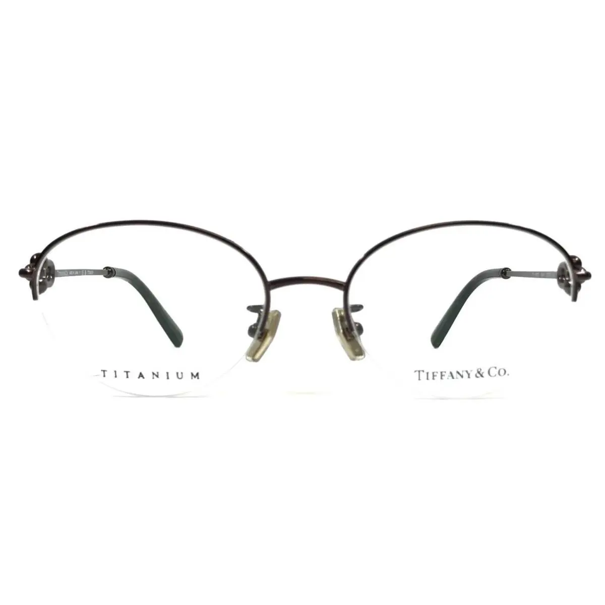 Tiffany Co. Eyeglasses Frames TF1158TD 6046 Brown Half Rim Titanium 50-18-140