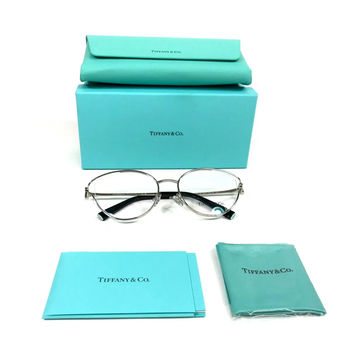 Tiffany Co. Eyeglasses Frames TF1157-B 6001 Silver Cat Eye Crystals 54-18-135 by Tiffany & Co.