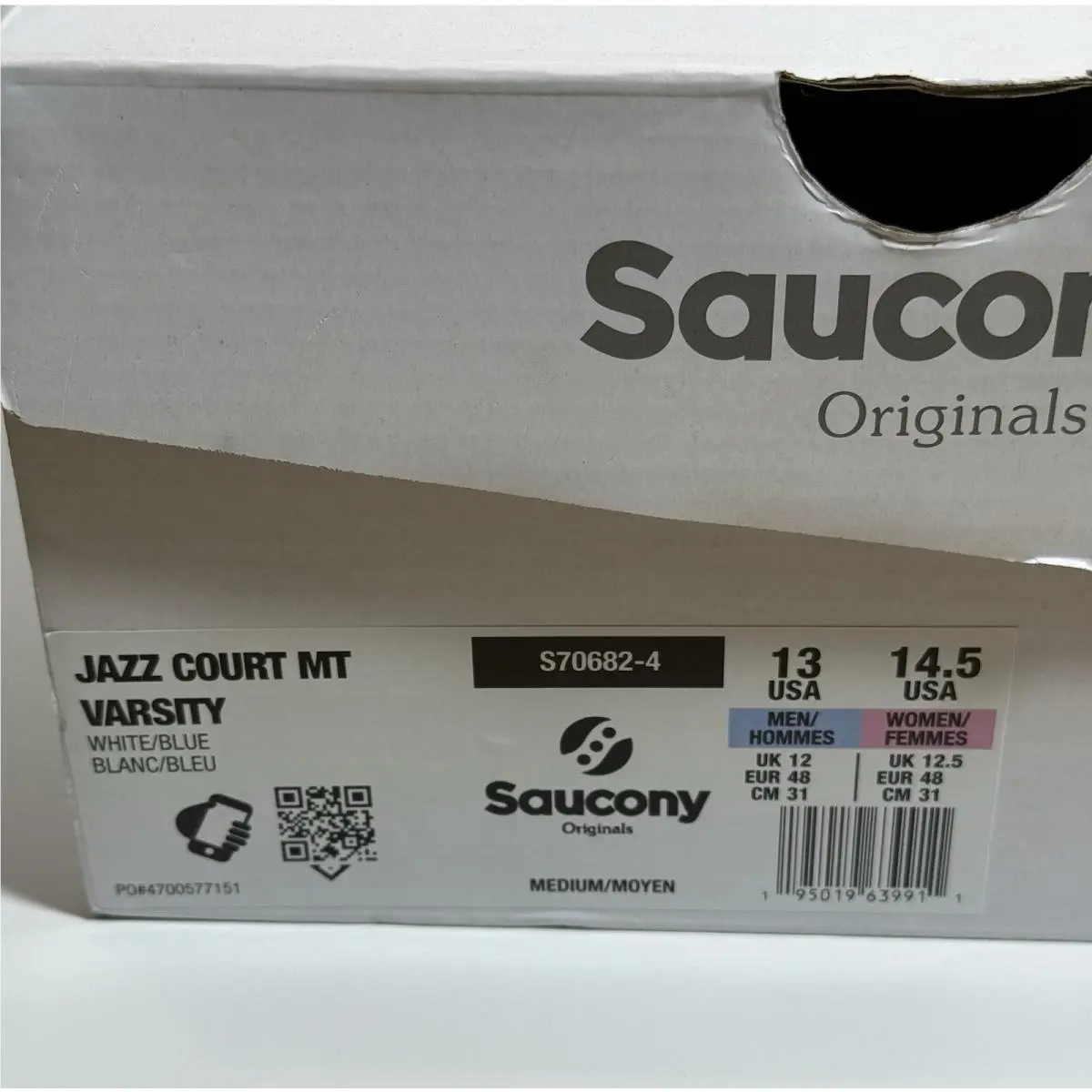 Saucony shoes - Saucony Jazz Court - Jazz Court - S70682-4 - White / Blue (UPC: 0195019639911) 8