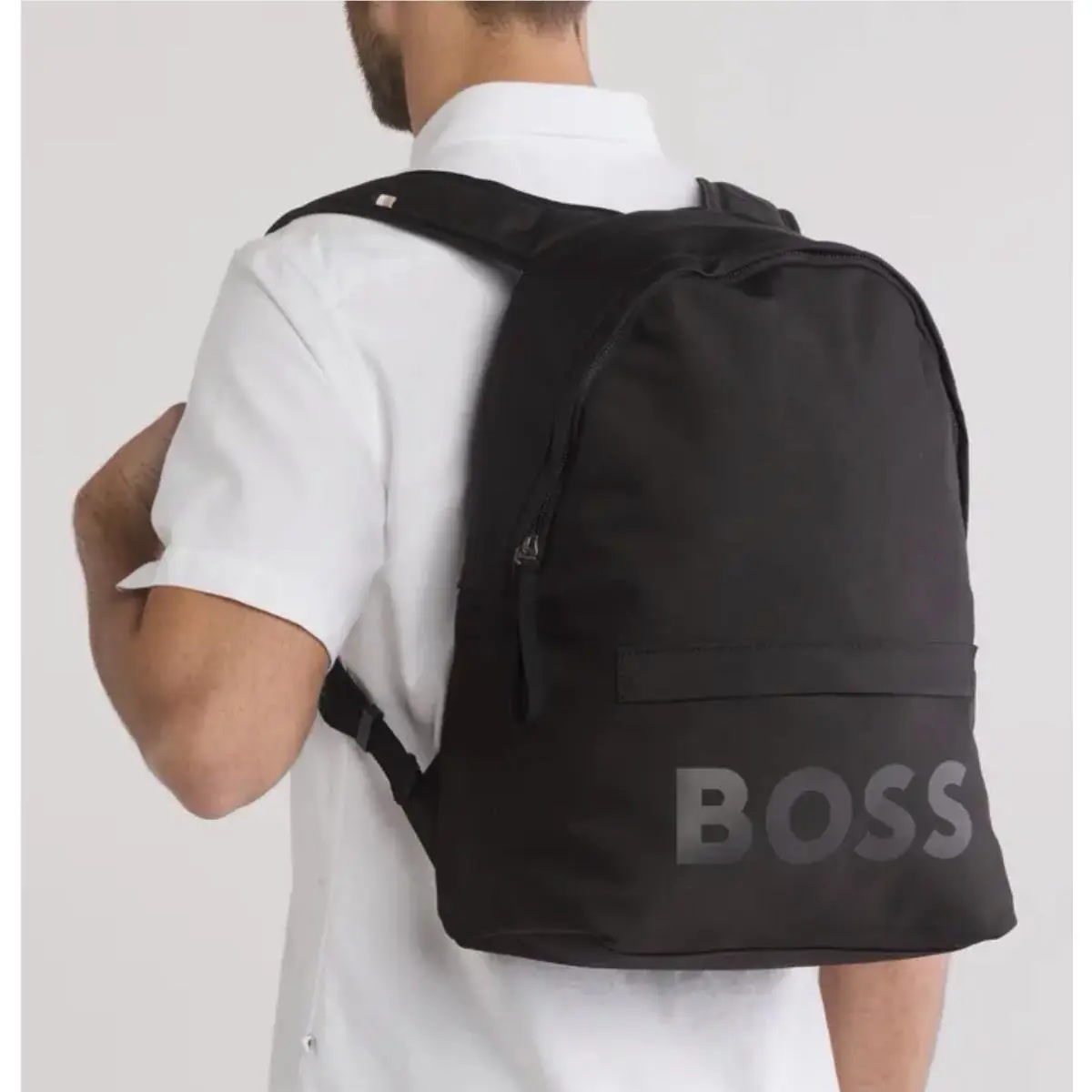 Boss Unisex Black Pixel Logo Backpack Commuter Travel Laptop Work Bag Office