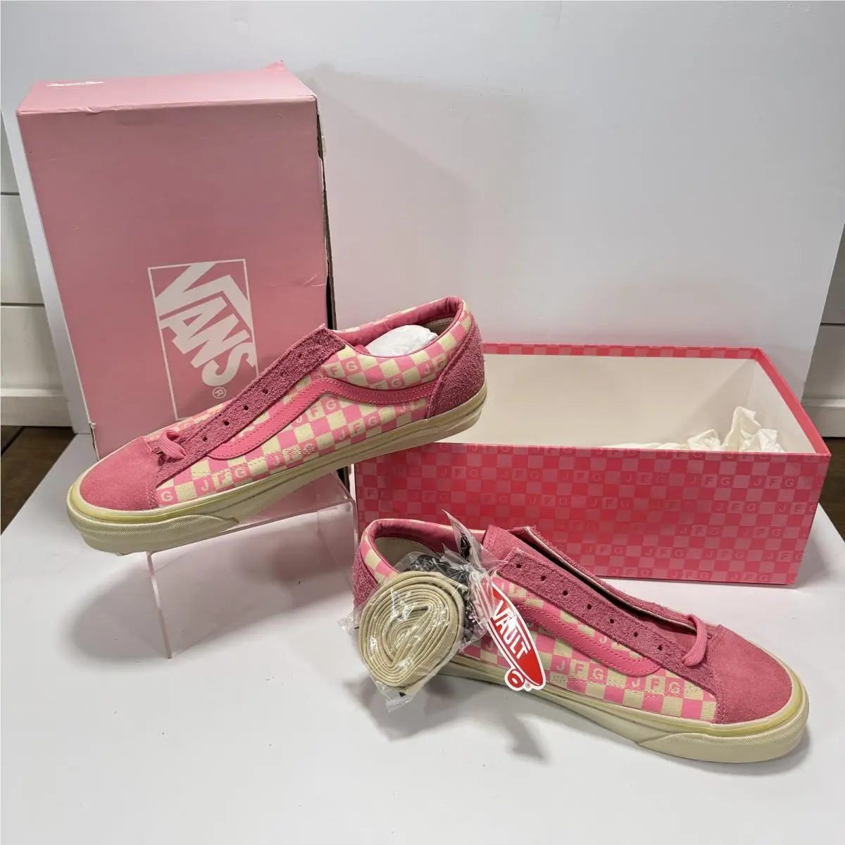 Vans Vault x Joe Freshgoods Jfg OG Style 36 LX Pink Check Men`s Sneakers