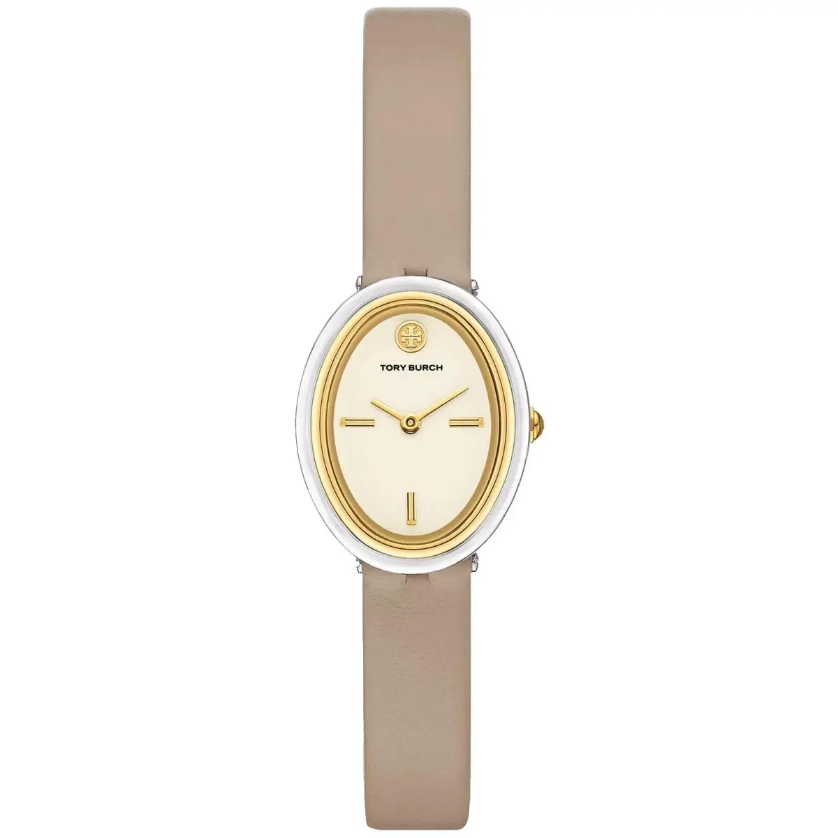 TBW6031 Cream Dial Gray Leather Strap Quartz 22MM Womens Watch by Tory Burch