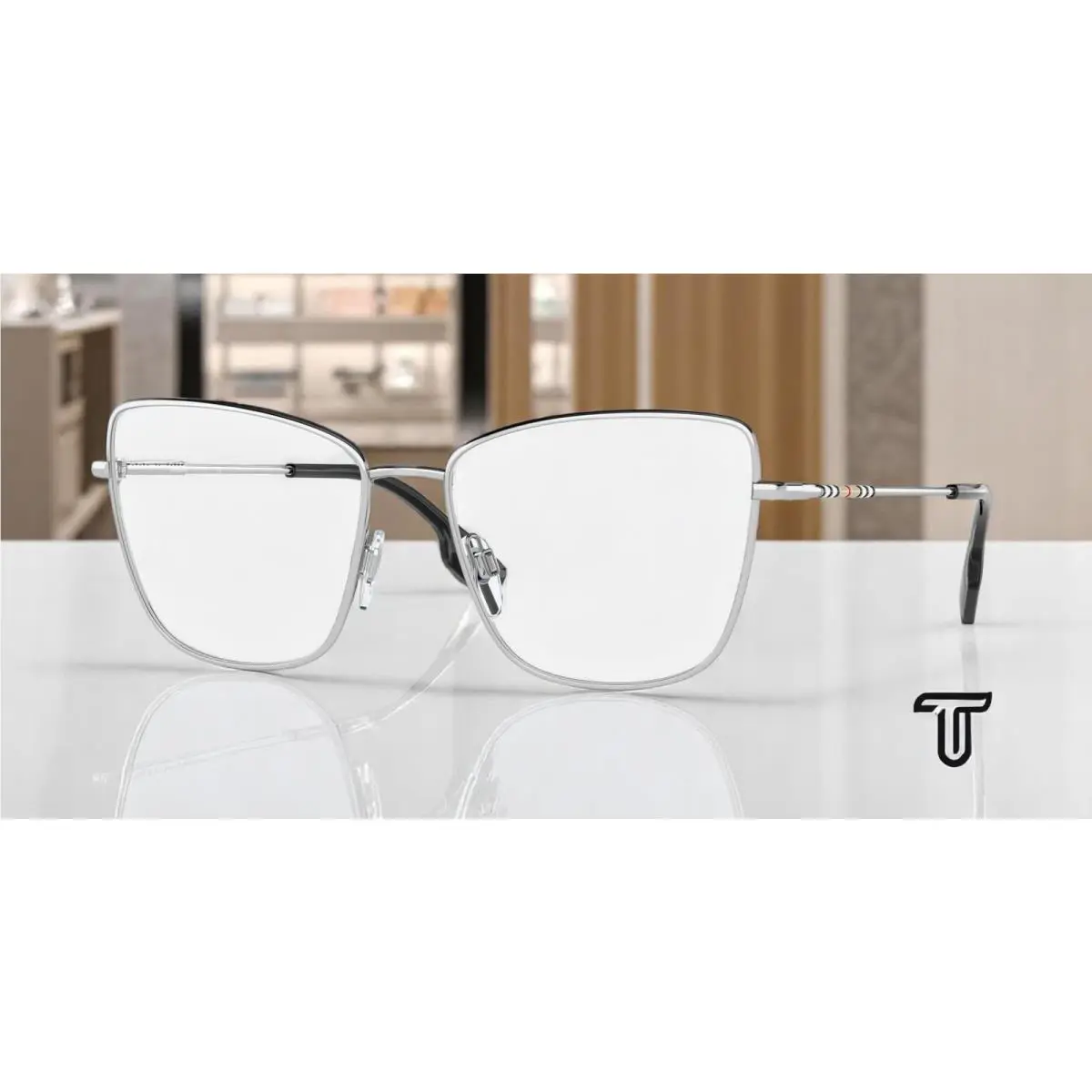 Burberry BE1367 1005 Bea Silver Demo Lens 53 mm Women`s Eyeglasses
