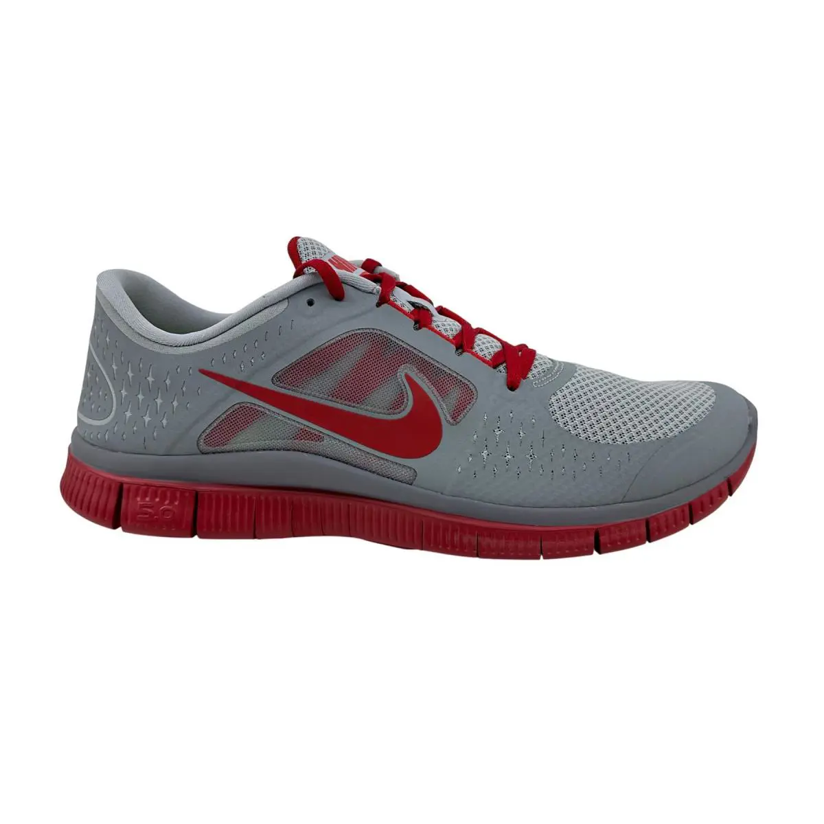 Nike Free Run+ 3 Wolf Grey Gym Red Mens Athletic Sneaker - Gray, Manufacturer: Wolf Grey Gym Red