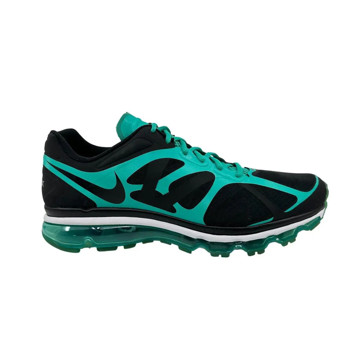 Nike Air Max+ 2012 Black Green Mens Athletic Sneaker - Black, Manufacturer: Black New Green