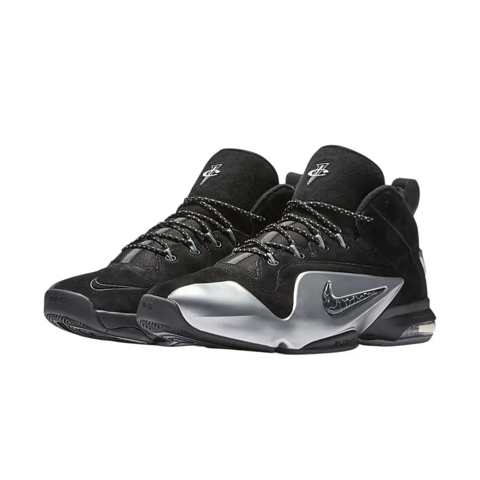 Men`s Nike Black Silver Zoom Penny VI Basketball Shoes 749629-002 9 - Black