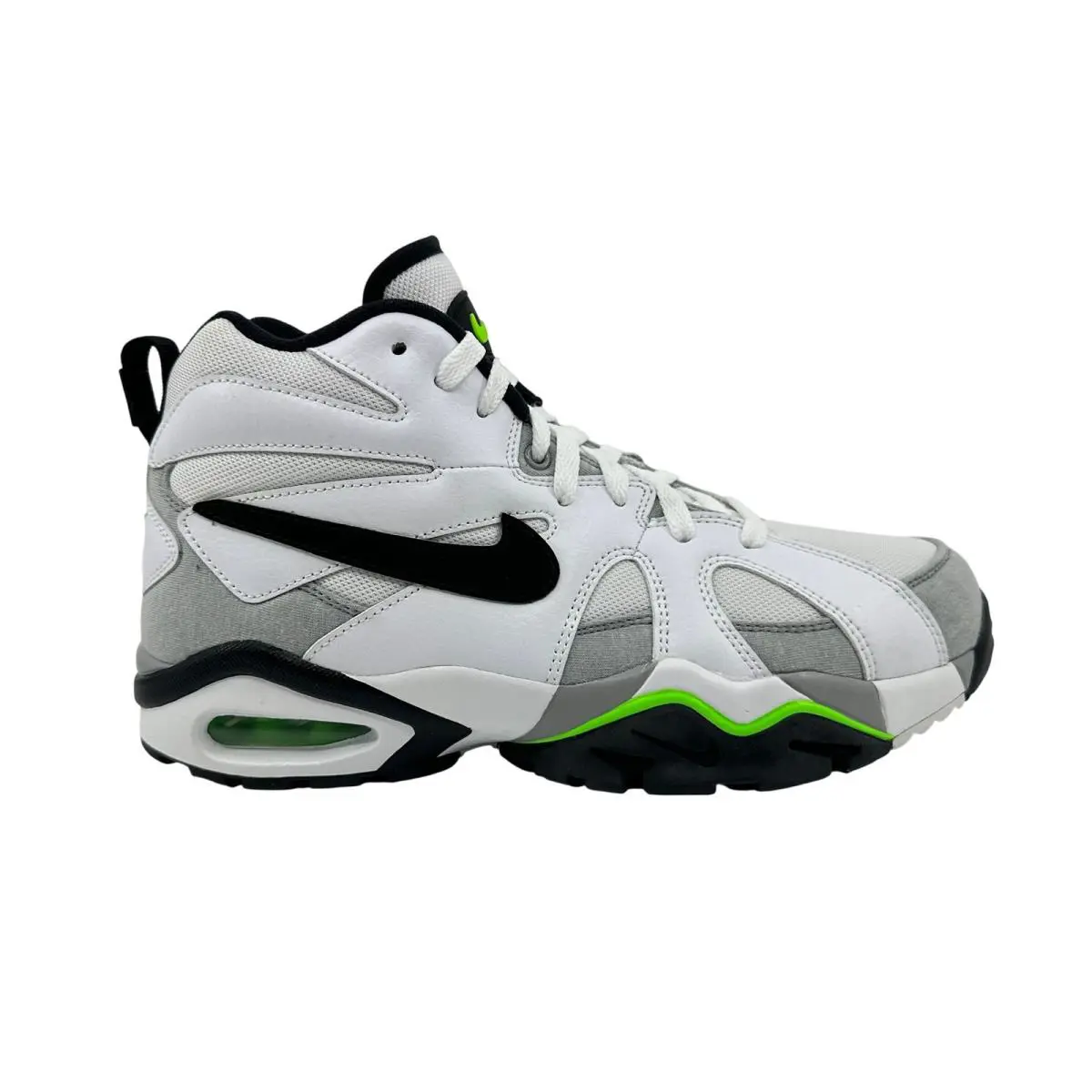 Nike Air Diamond Fury 96 White Black Green Mens Athletic Sneaker - White, Manufacturer: White Black Green